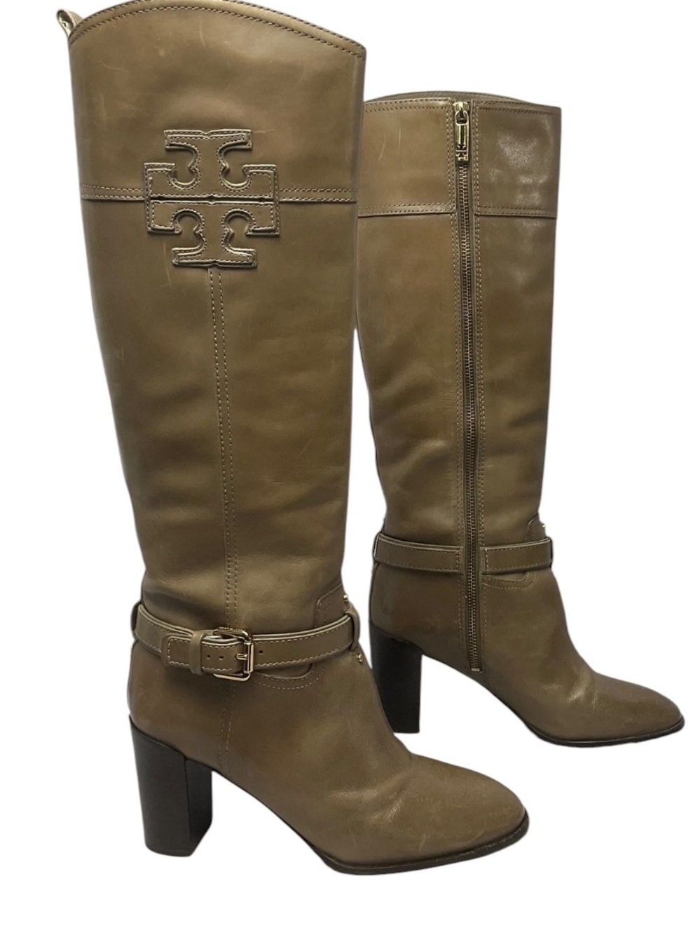 Tory Burch Tall Riding Boots (Brown Leather, Sz 9)